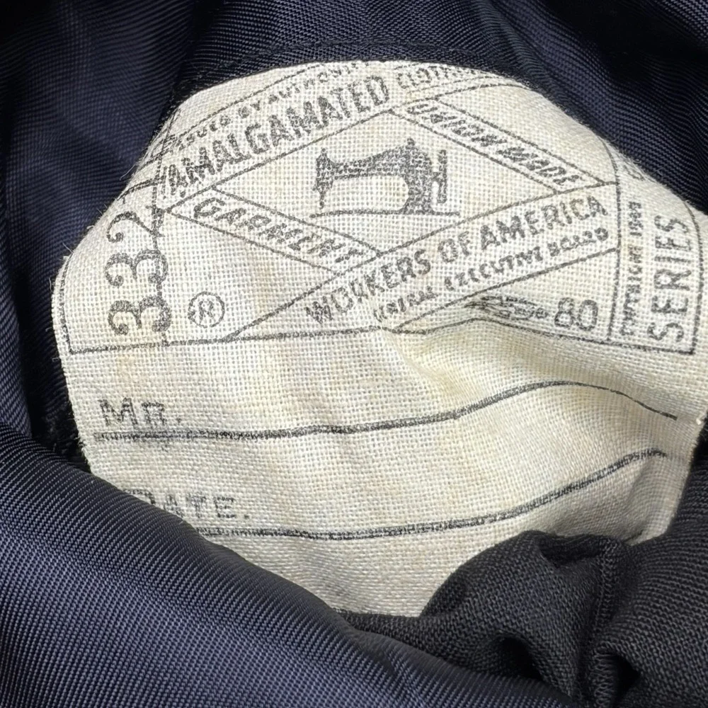 VTG 1954 Brooks Brothers 346 Double Pinstripe Wool Suit Navy Blue Mens 38L 32x29